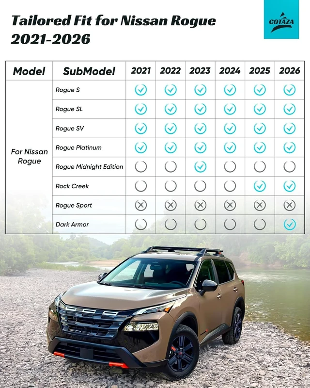 Alt view image 2 of 7 - Floor Mats for Nissan Rogue 2021-2025 2026 Accessories
