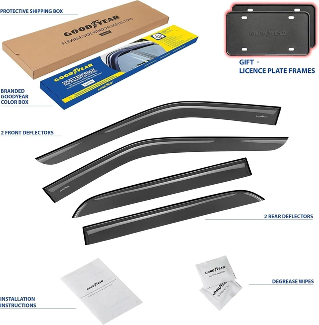 Alt view image 6 of 7 - Side Window Deflectors for Ford Explorer 2011-2019, Tape-on Rain Guards, Window Visors for Cars, Vent Deflector, Vent Visor, Car Accessories, 4 pcs- GY003141