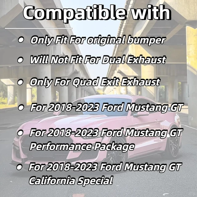 Alt view image 3 of 7 - Rear Bumper Diffuser for Ford Mustang GT W/Quad Exhaust 2018-2023