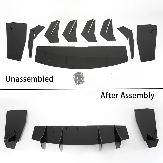 Alt view image 7 of 7 - Rear Bumper Diffuser for Ford Mustang GT W/Quad Exhaust 2018-2023