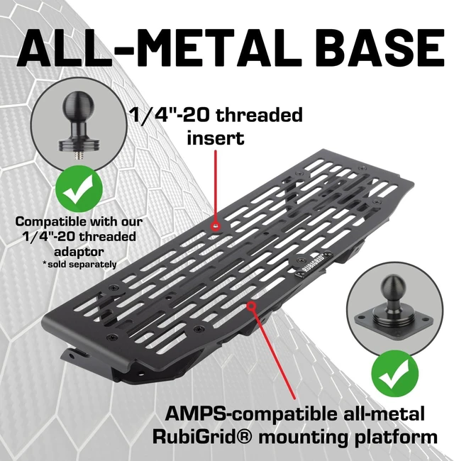 Alt view image 3 of 6 - Mounting Solutions RubiGrid Metal Dash Mount Phone Holder Compatible with 2021-2025 Ford F-150 and 2021-2023 Ford Raptor (Magsafe Compatible)