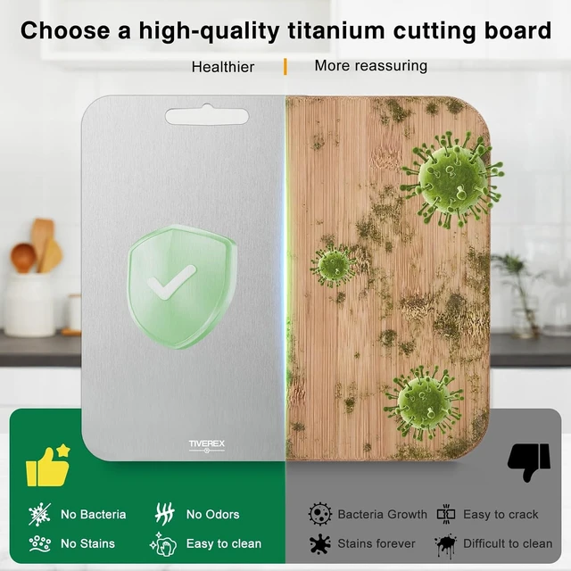 Alt view image 4 of 7 - 100% Pure Titanium Cutting Board Set of 3, Cutting Boards for Kitchen