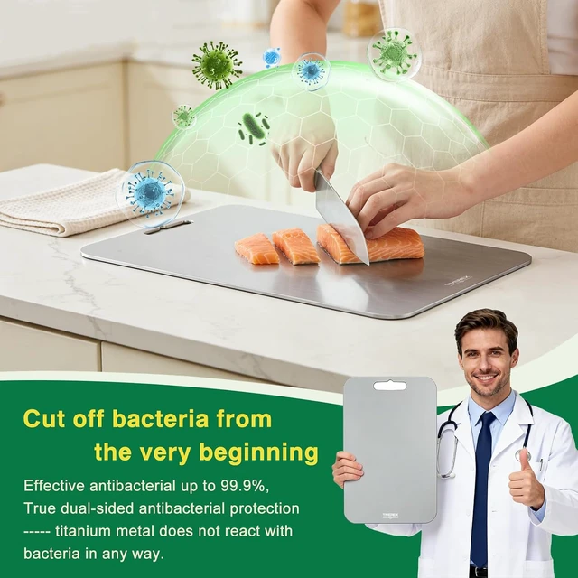 Alt view image 6 of 7 - 100% Pure Titanium Cutting Board Set of 3, Cutting Boards for Kitchen