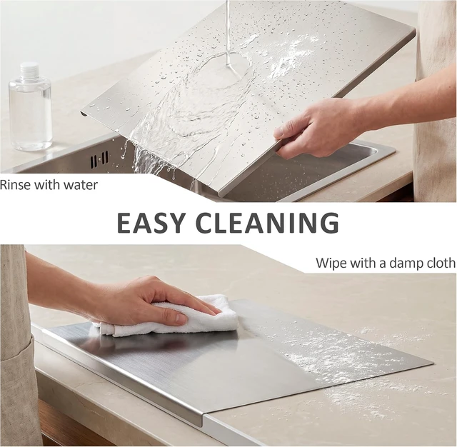 Alt view image 5 of 7 - Stainless Steel Chopping Board Set of 3, Cutting Board with Lip