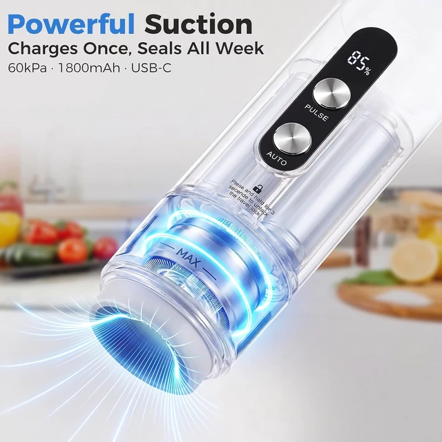 Alt view image 6 of 7 - Compact Handheld Food Vacuum Sealer with 30 Reusable Vacuum Bags