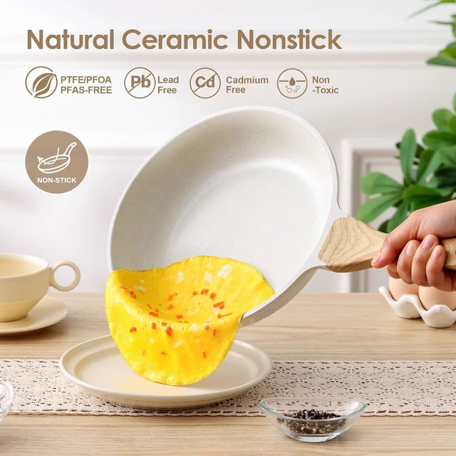 Alt view image 2 of 7 - 16Pcs Ceramic Cookware Set Non toxic, Pots and Pans Set Non Stick