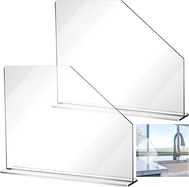 Main image of 2 Pcs Splash Guard for Sink, 23.625" Length, 18" Height, 4.5" Base