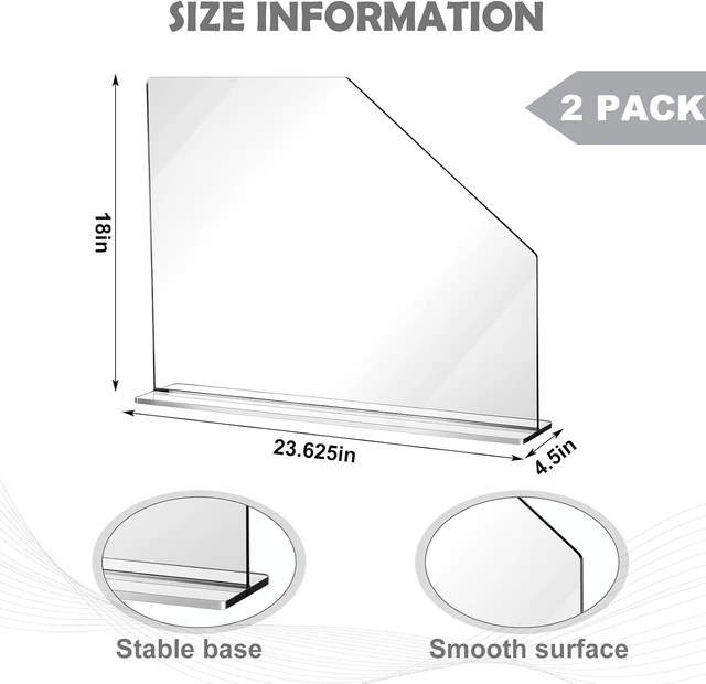 Alt view image 2 of 6 - 2 Pcs Splash Guard for Sink, 23.625" Length, 18" Height, 4.5" Base