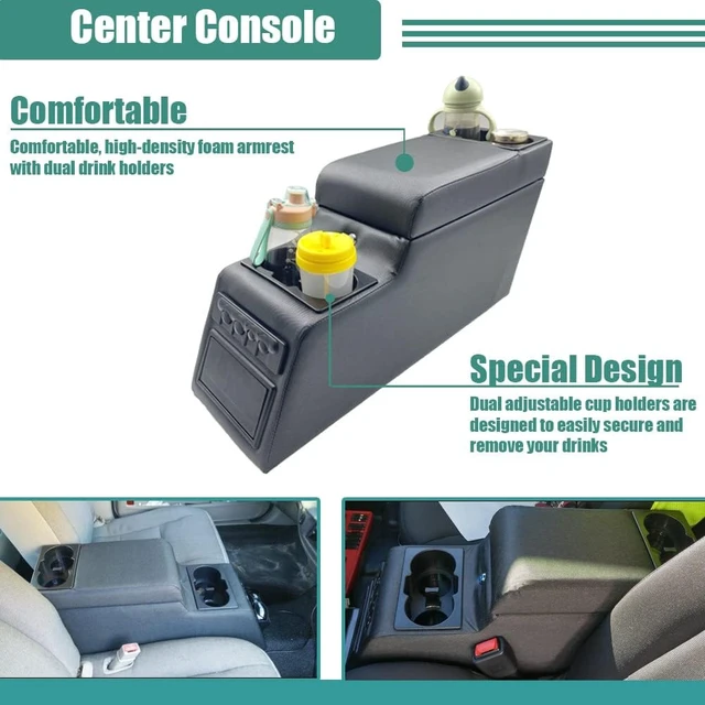 Alt view image 4 of 6 - 31515 Denim Black Deluxe Locking Center Console for Jeep CJ-5 1976-1983, CJ-7 1976-1986, Wrangler YJ 1987-1995