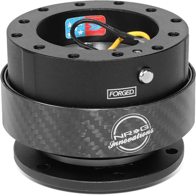 Alt view image 2 of 6 - Gen 2.0 Steering Wheel Quick Release Kit,Black Body, Black Carbon Fiber Ring, 6x70mm & 6x74mm Bolt Pattern, NRG-SRK-200CF