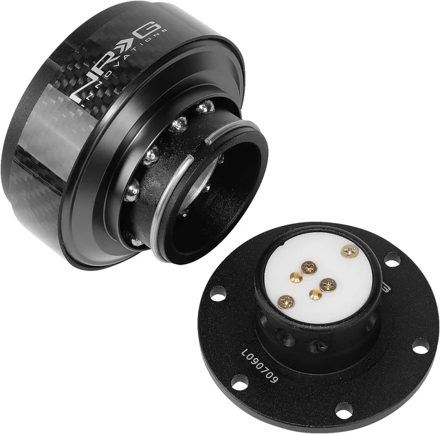 Alt view image 6 of 6 - Gen 2.0 Steering Wheel Quick Release Kit,Black Body, Black Carbon Fiber Ring, 6x70mm & 6x74mm Bolt Pattern, NRG-SRK-200CF