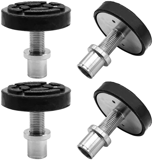 Main image of 4 Pack 35mm Shaft Diameter Car Lift Round Tray Rubber Pads Fit for 2 Post Car Lift, Screw Up Car Lift Feet Pad, Heightening Feet Plus High Car Lift Tray