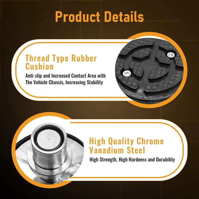 Alt view image 3 of 7 - 4 Pack 35mm Shaft Diameter Car Lift Round Tray Rubber Pads Fit for 2 Post Car Lift, Screw Up Car Lift Feet Pad, Heightening Feet Plus High Car Lift Tray