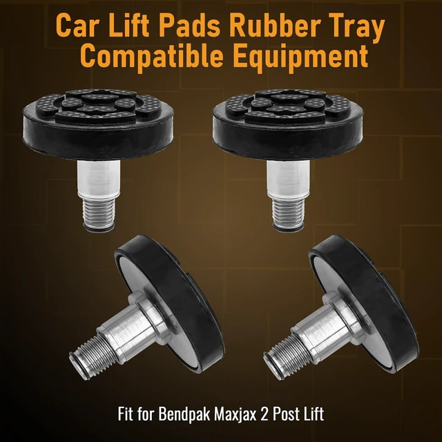 Alt view image 6 of 7 - 4 Pack 35mm Shaft Diameter Car Lift Round Tray Rubber Pads Fit for 2 Post Car Lift, Screw Up Car Lift Feet Pad, Heightening Feet Plus High Car Lift Tray