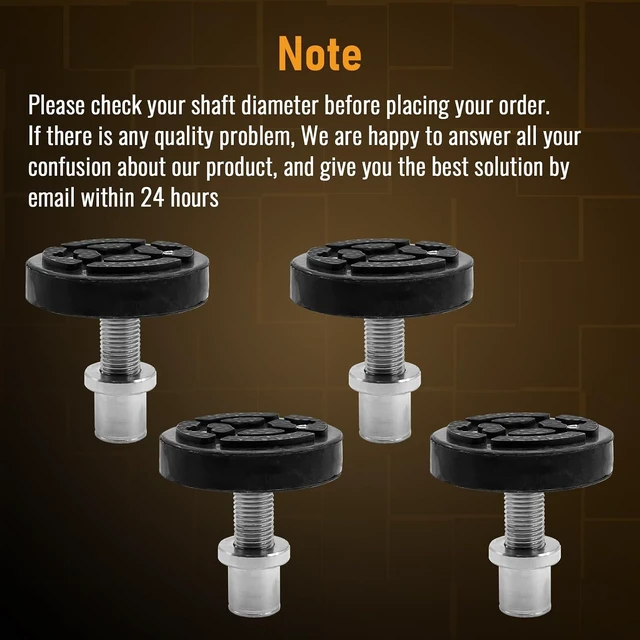 Alt view image 7 of 7 - 4 Pack 35mm Shaft Diameter Car Lift Round Tray Rubber Pads Fit for 2 Post Car Lift, Screw Up Car Lift Feet Pad, Heightening Feet Plus High Car Lift Tray