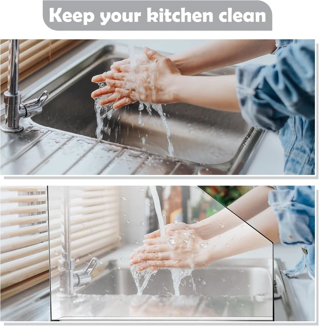Alt view image 4 of 6 - 2 Pcs Splash Guard for Sink, 23.625" Length, 18" Height, 4.5" Base