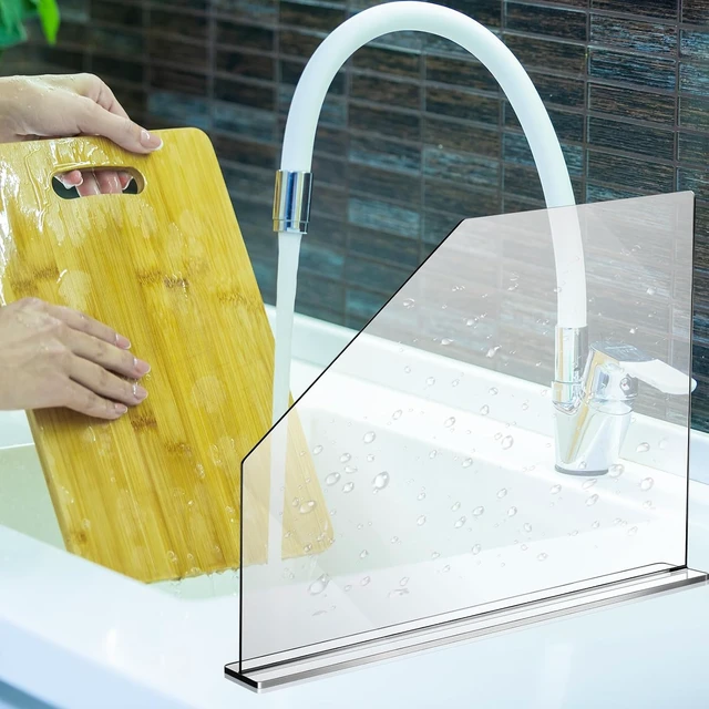Alt view image 5 of 6 - 2 Pcs Splash Guard for Sink, 23.625" Length, 18" Height, 4.5" Base