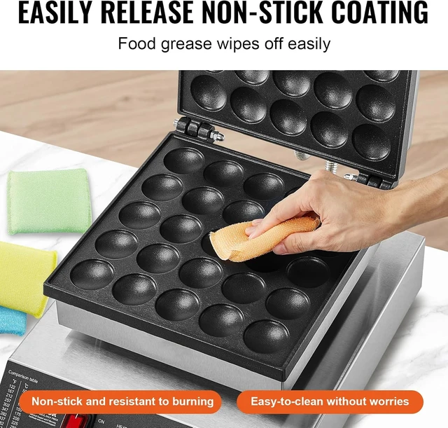 Alt view image 4 of 7 - Mini Dutch Pancake Maker, 25PCS 43mm Diameter Dorayaki Baker Machine, 1700W Commercial Electric Poffertjes Grill, Non-stick Stainless Steel, Temp & Time Control, for Home Kitchen Restaurant