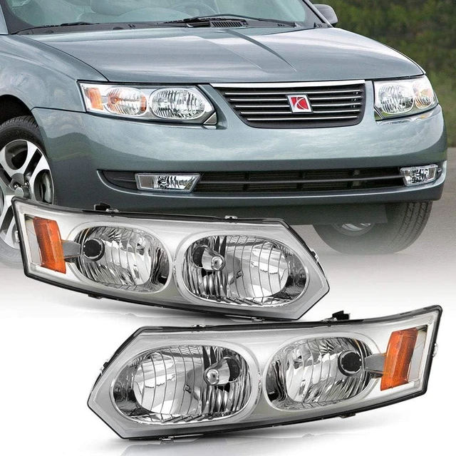 Main image of - For 2003-2007 Saturn ION Sedan Chrome Housing OE Style Headlights Headlamps Aftermarket Driver + Passenger Side