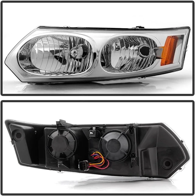 Alt view image 2 of 4 - - For 2003-2007 Saturn ION Sedan Chrome Housing OE Style Headlights Headlamps Aftermarket Driver + Passenger Side