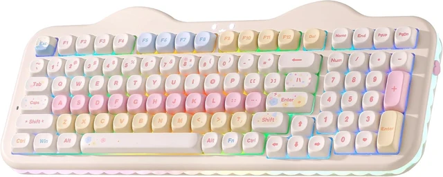 Main image of C98 Cute Cake Wireless Mechanical Keyboard (Beige, Candy Switch)