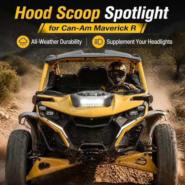Alt view image 2 of 7 - Hood Scoop Spotlight for Can-Am Maverick R MAX X RS 2024+