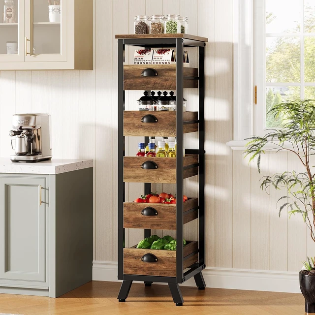 Alt view image 4 of 7 - 5-Tier Narrow Kitchen Stand Fruit and Vegetable Storage Rack