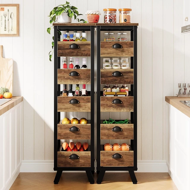 Alt view image 5 of 7 - 5-Tier Narrow Kitchen Stand Fruit and Vegetable Storage Rack