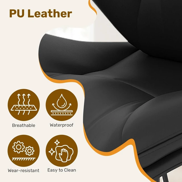 Alt view image 3 of 7 - Swivel Bar Stools Set of 2, Double-Layer Filled Upholstered Bar Stools with Back, Adjustable Height Barstools, Faux Leather for Kitchen Island (Black)