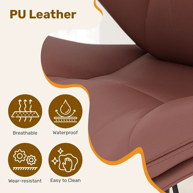 Alt view image 3 of 7 - Swivel Bar Stools Set of 2, Double-Layer Filled Upholstered Bar Stools with Back, Adjustable Height Barstools, Faux Leather for Kitchen Island (Rust)