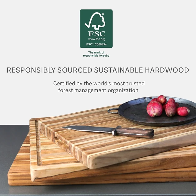 Alt view image 4 of 7 - Large Cutting Board with Handles & EON Oil Set, 20 x 15 x 1.5 in