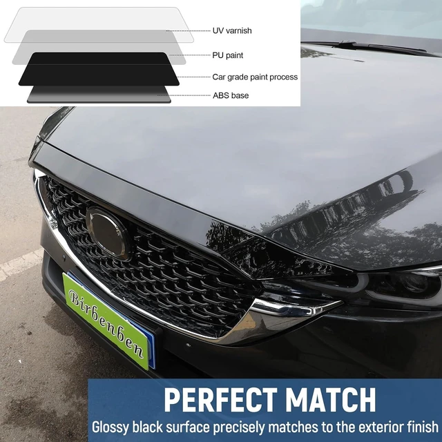 Alt view image 5 of 7 - Fit for Mazda CX-5 2017-2025 Accessories, Glossy Black Hood Bug Deflector Hood Bonnet Cover Trims Front Bumper Stone Guard Protection for CX 5 CX5 2018 2019 2020 2021 2022 2023 2024
