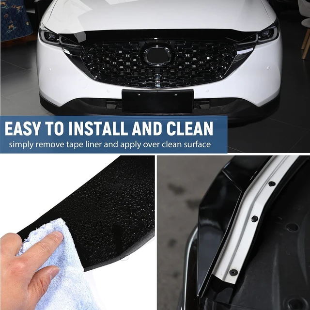 Alt view image 6 of 7 - Fit for Mazda CX-5 2017-2025 Accessories, Glossy Black Hood Bug Deflector Hood Bonnet Cover Trims Front Bumper Stone Guard Protection for CX 5 CX5 2018 2019 2020 2021 2022 2023 2024