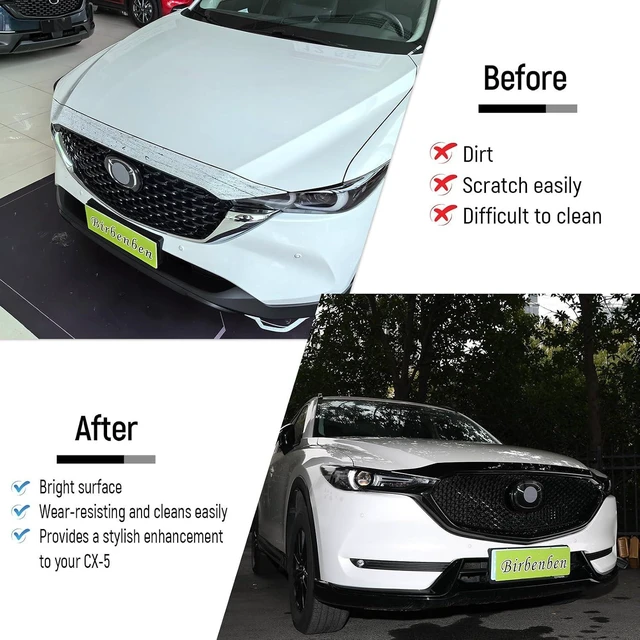Alt view image 7 of 7 - Fit for Mazda CX-5 2017-2025 Accessories, Glossy Black Hood Bug Deflector Hood Bonnet Cover Trims Front Bumper Stone Guard Protection for CX 5 CX5 2018 2019 2020 2021 2022 2023 2024