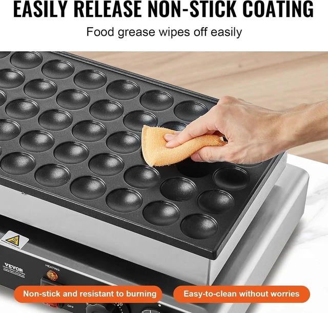 Alt view image 5 of 7 - 110V Mini Dutch Pancake Baker, 50PCS 1700W Commercial Electric Nonstick Waffle Maker Machine, 1.8 Inches Pancake Maker with 2 Thermostats & 2 Timers Separate Control, for Home and Restaurants