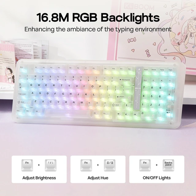 Alt view image 4 of 7 - Phantom98 Lite 96% Wireless Mechanical Gaming Keyboard, VIA Custom