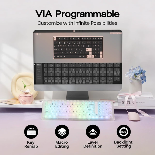 Alt view image 7 of 7 - Phantom98 Lite 96% Wireless Mechanical Gaming Keyboard, VIA Custom