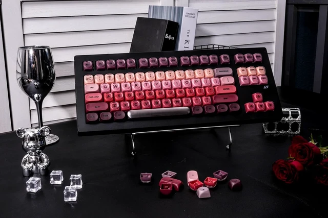 Alt view image 2 of 7 - CG870 Lipstick Mechanical Keyboard,TKL Pink Gaming Keyboard,Foundation Creamy Thocky Keyboard,Creamy Sounding Switches,Cute Kawaii Girly Jelly Keycaps