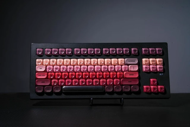 Alt view image 3 of 7 - CG870 Lipstick Mechanical Keyboard,TKL Pink Gaming Keyboard,Foundation Creamy Thocky Keyboard,Creamy Sounding Switches,Cute Kawaii Girly Jelly Keycaps