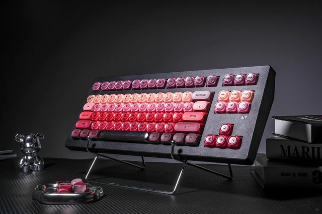 Alt view image 4 of 7 - CG870 Lipstick Mechanical Keyboard,TKL Pink Gaming Keyboard,Foundation Creamy Thocky Keyboard,Creamy Sounding Switches,Cute Kawaii Girly Jelly Keycaps