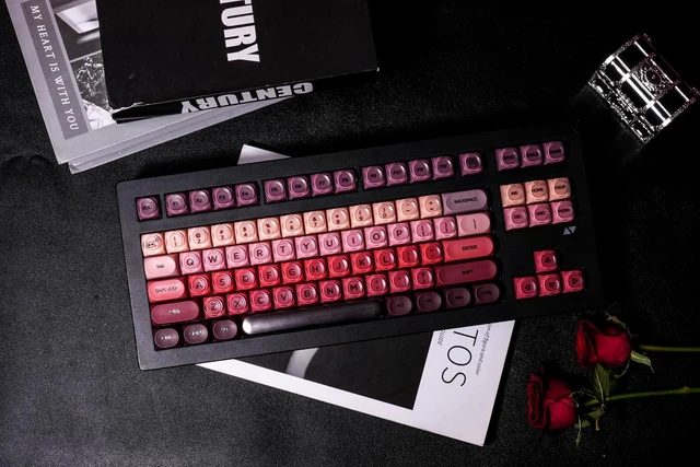 Alt view image 7 of 7 - CG870 Lipstick Mechanical Keyboard,TKL Pink Gaming Keyboard,Foundation Creamy Thocky Keyboard,Creamy Sounding Switches,Cute Kawaii Girly Jelly Keycaps
