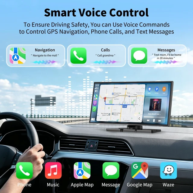 Alt view image 4 of 7 - 11.5" Wireless Portable CarPlay Screen for Car