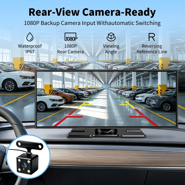 Alt view image 5 of 7 - 11.5" Wireless Portable CarPlay Screen for Car