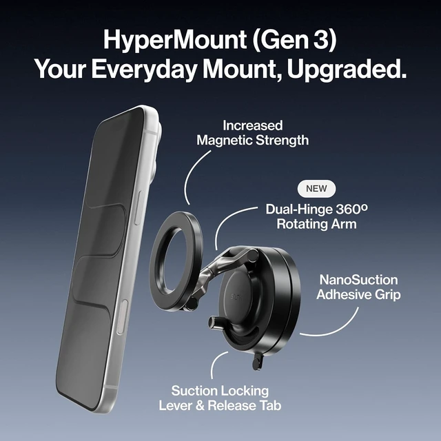 Alt view image 2 of 7 - HyperMount (Gen 3) Magnetic Phone Holder, for iPhone and Android