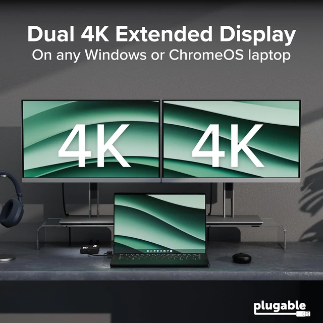 Alt view image 3 of 7 - USB-C & USB-A Dual 4K HDMI Adapter with DisplayLink