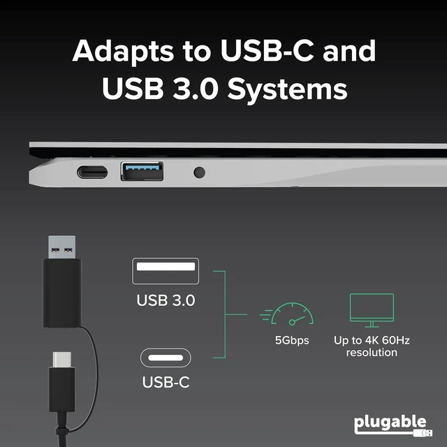 Alt view image 5 of 7 - USB-C & USB-A Dual 4K HDMI Adapter with DisplayLink