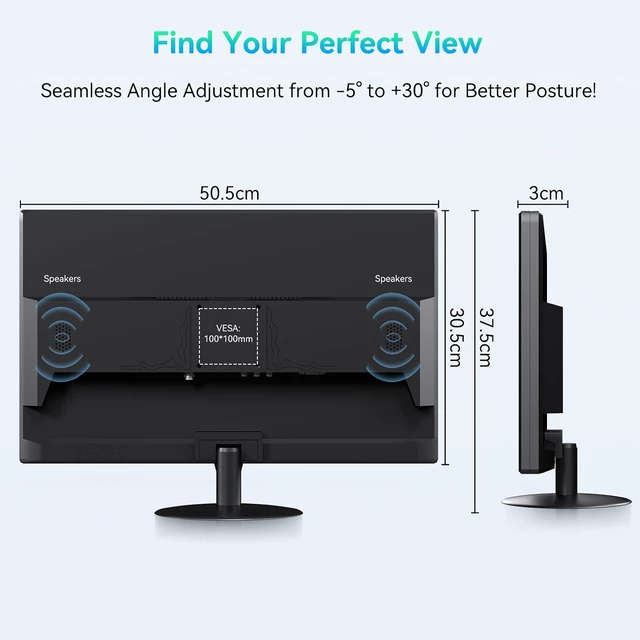 Alt view image 7 of 7 - 22 Full HD Touch Monitor 10-Point Capacitive Touch, HDMI/VGA/BNC, Built-in Speakers, VESA Mount Ideal for POS, Office & Industrial Use