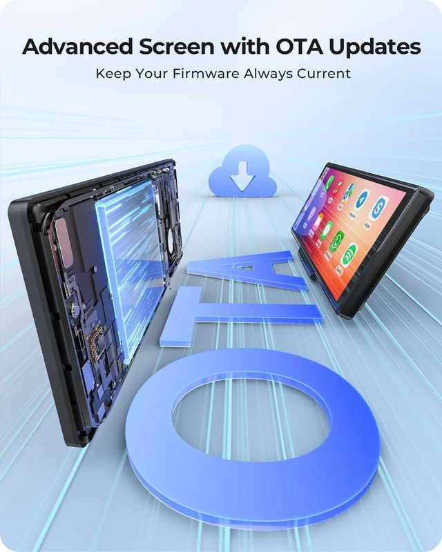 Alt view image 6 of 7 - 9.26" Wireless Carplay Screen for Car with 4K Dash Cam & HD Backup Camera