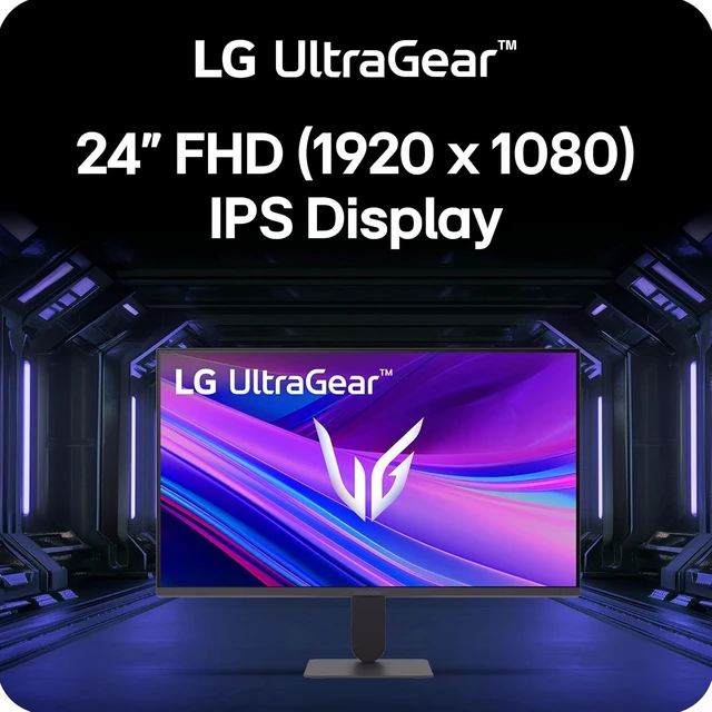 Alt view image 2 of 7 - 24G411A-B 24-inch Ultragear Full HD (1920 x 1080) IPS Gaming Monitor, 144Hz (O/C), 1ms MBR, NVIDIA G-Sync Compatible, FreeSync, HDR10, HDMI, DisplayPort, Slim Stand, Black