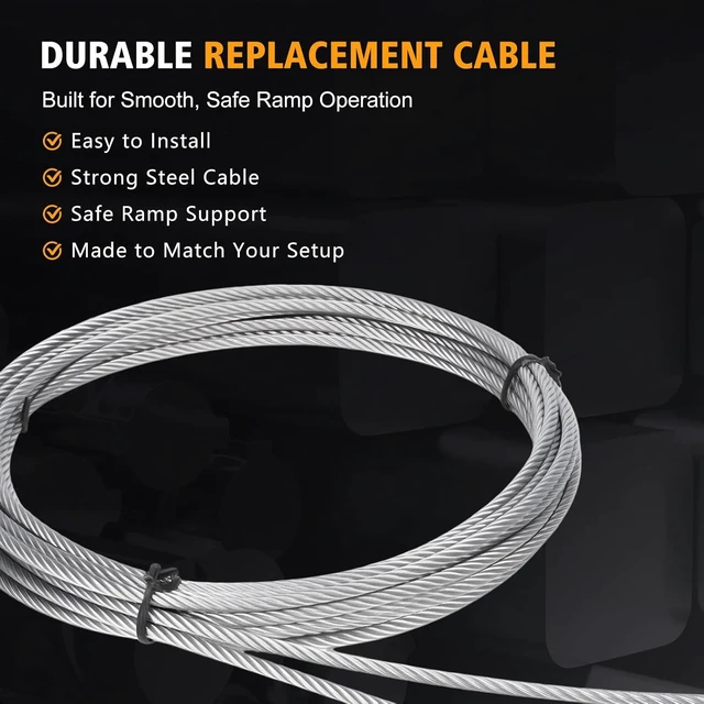 Alt view image 4 of 6 - TSAP780 Ramp Door Spring Kit for 7' Wide Cargo Trailer - 80 lb Torsion Spring Repair Assembly with Cables and Drums - Replacement Rear Ramp Door Assist System for Cargo Enclosed Trailers
